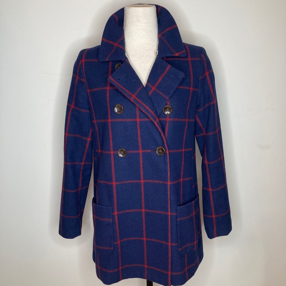 Old Navy XSM navy window panel pea coat